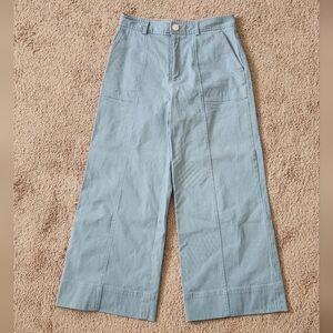 steven alan Coda high rise cropped wide leg flood pants ladies 4 dusty blue